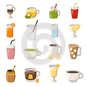 Vector cartoon non alcoholic drinks