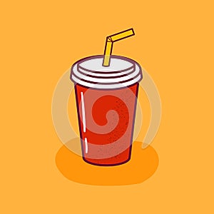 Vector cartoon non alcoholic smoothie or soda drink icon