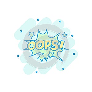 Vector cartoon oops comic sound effects icon in comic style. Sou