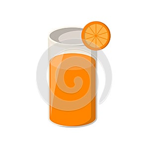 Vector cartoon orange juice in glass