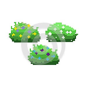 Vector Cartoon Pixelart City shrubbery Isolated Illustration