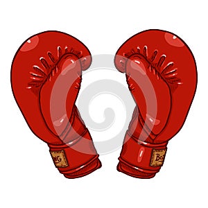 Vector Cartoon Red Boxing Gloves