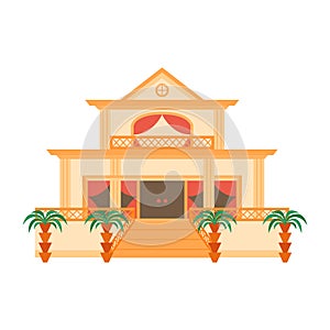 Vector cartoon rent vacation house