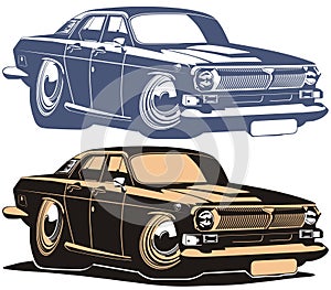 Vector cartoon retro muscle car