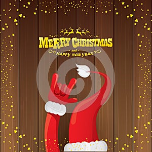 Vector cartoon Santa Claus rock n roll style