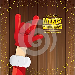 Vector cartoon Santa Claus rock n roll style