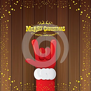 Vector cartoon Santa Claus rock n roll style