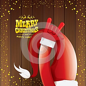 Vector cartoon Santa Claus rock n roll style