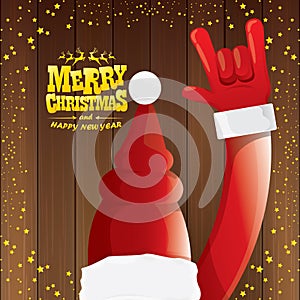 Vector cartoon Santa Claus rock n roll style