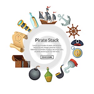 Vector cartoon sea pirates