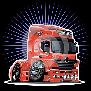 Vector cartoon semi-truck