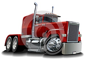 Vector cartoon semi truck