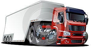 Vector cartoon semi truck photo