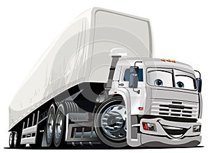 Vector Cartoon Semi Truck