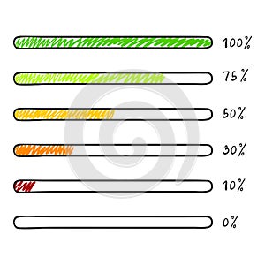 Vector Cartoon Set of Loading Bars