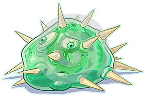 Vector Cartoon Slime Blob with Spikes