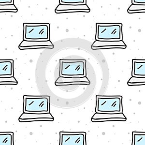 Vector cartoon style computer seamless pattern