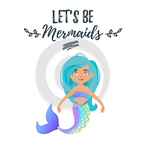 Cute mermaid character. Mermay concept