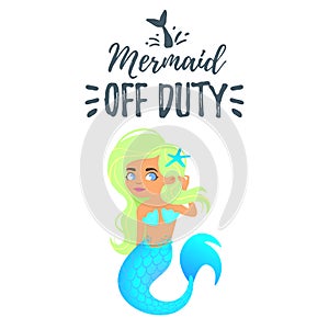 Cute mermaid character. Mermay concept