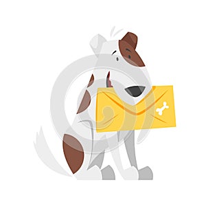 Vector cartoon style illustration of postal dog.