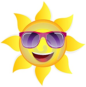 Vector Cartoon Sun with Sunglasses