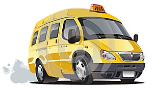 Vector cartoon taxi bus