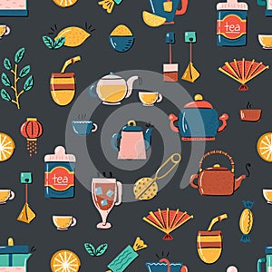 Vector cartoon tea ceremony background