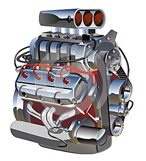 Vector cartoon turbo engine photo