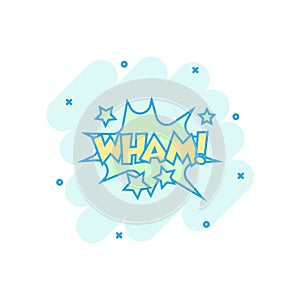 Vector cartoon wham comic sound effects icon in comic style. Sou