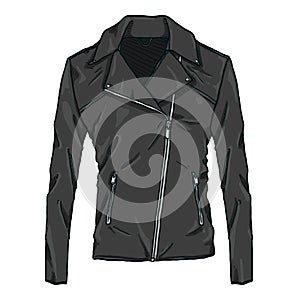 Vector Cartoon Women Motorcycle Leather Jacket