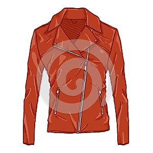 Vector Cartoon Women Motorcycle Leather Jacket