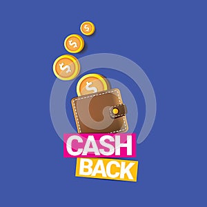 Vector cash back icon with coins and wallet