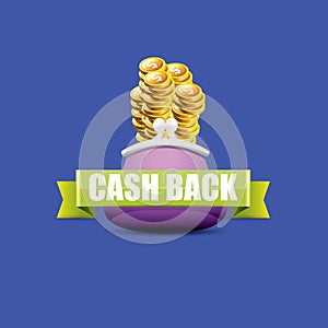 Vector cash back icon with coins and wallet