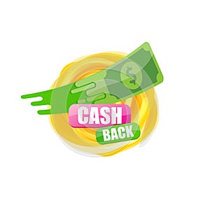 vector cash back icon with dollar isolated on white transparent background. cashback and money bonus refund label or