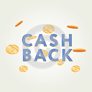 Vector cash back icon on grey background. cashback or money refund label