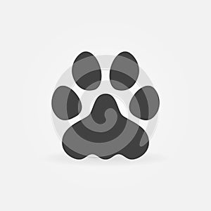 Vector Cat or Dog Paw Footprint concept silhouette icon
