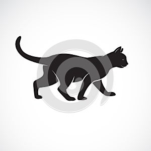 Vector of cat walking on a white background. Pet. Animals. Cat logo or icon. Easy editable layered vector illustration