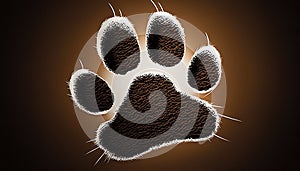 Vector Cats paw cat footprint felino mark trace bearing below brown symbol drawn chalk design simple logotype