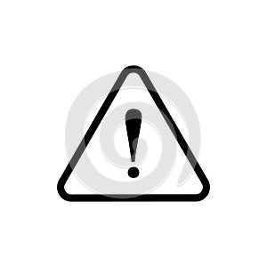 Vector Caution Warning Sign, Triangle and Exclamation Point, Outline Icon.