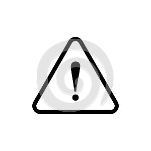 Vector Caution Warning Sign, Triangle and Exclamation Point, Outline Icon. photo