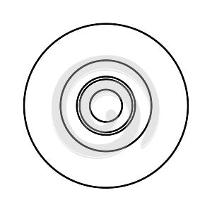 Vector CD icon - contour compact disc