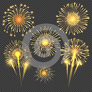 Vector celebratory gold firework salute burst