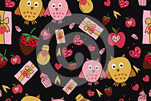 Vector celebratory love pattern