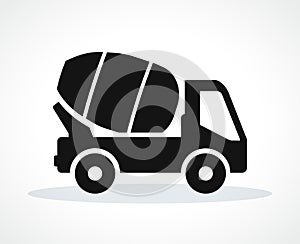 Vector cement truck black icon