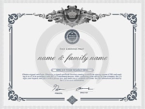 Vector certificate template.