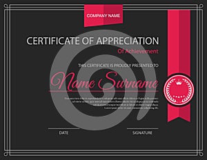 Vector certificate template