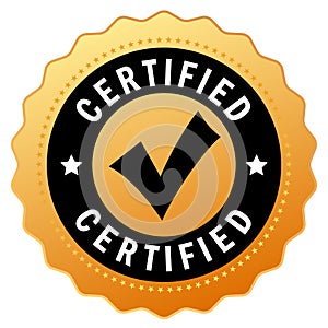 Vector certified icon