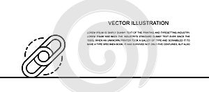 Vector chain, link, hyperlink one line icon. Continuous one line illustration.