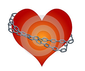 Vector chained heart