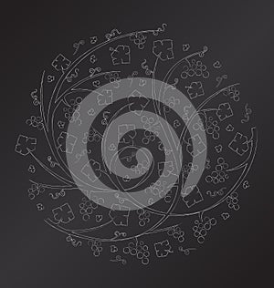 Vector chalk floral ornament